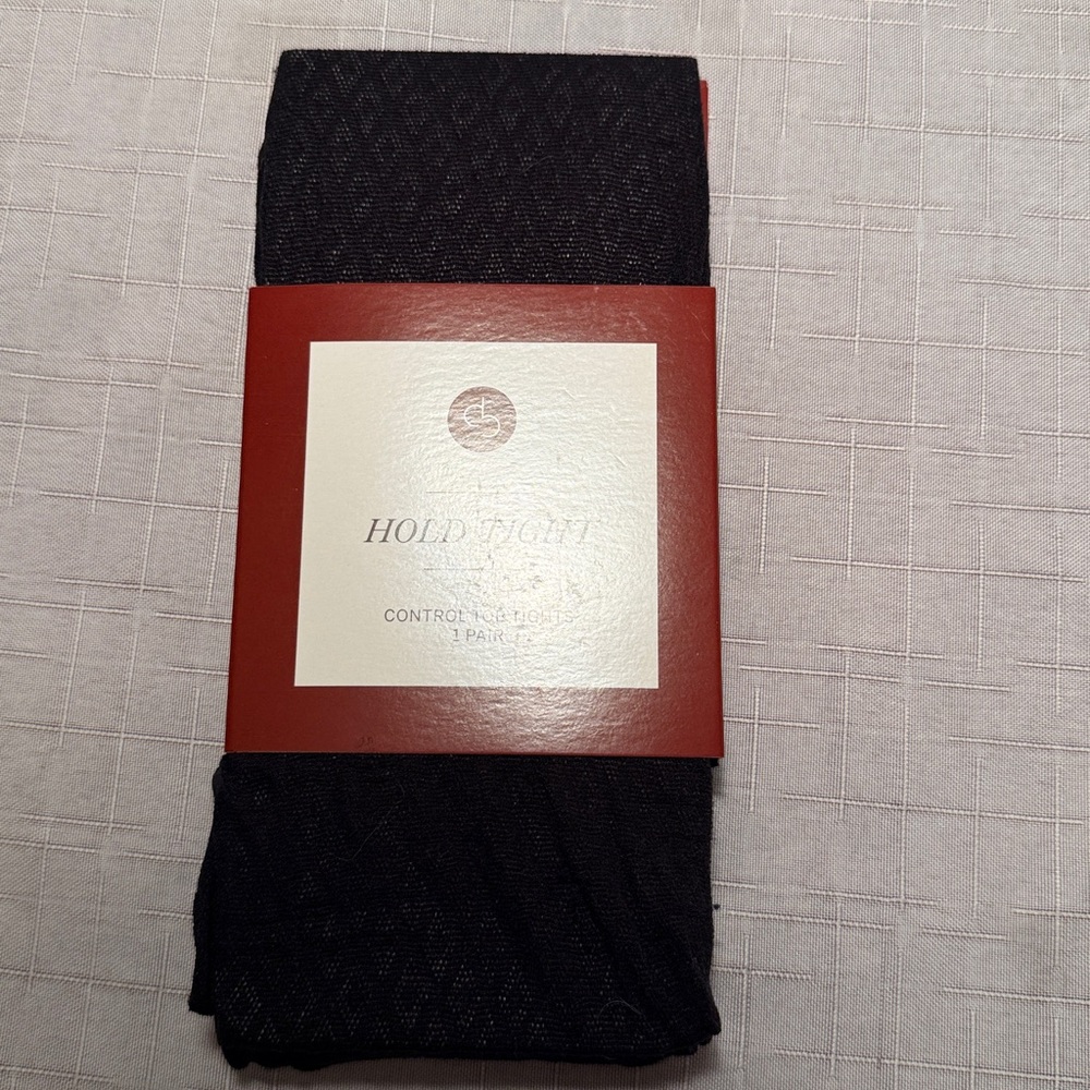 dressbarn Black diamond pattern Control Top Tights